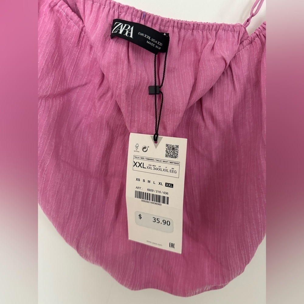 Zara Pink Crop Top - Picture 3 of 7